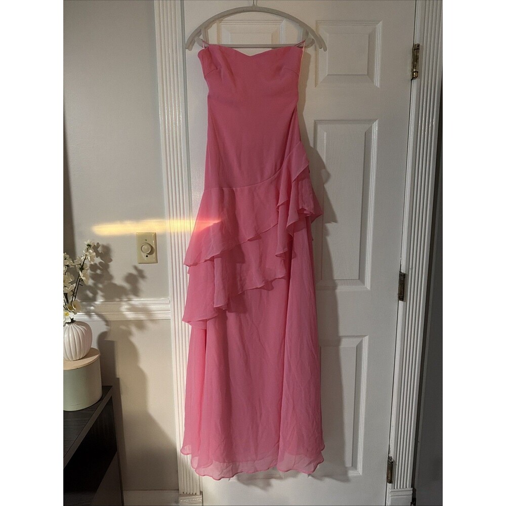 That’s So Fetch Anais Tiered Ruffle Maxi Dress - Pink US2
